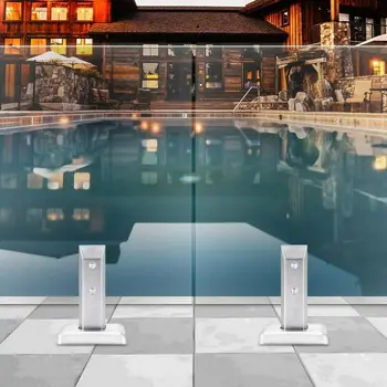 

16cm Floor-standing Swimming Pool Glass Clamp 304 Stainless Steel Free Hole Fixing Clamp Square Brushed Mirror Column Pool Clamp