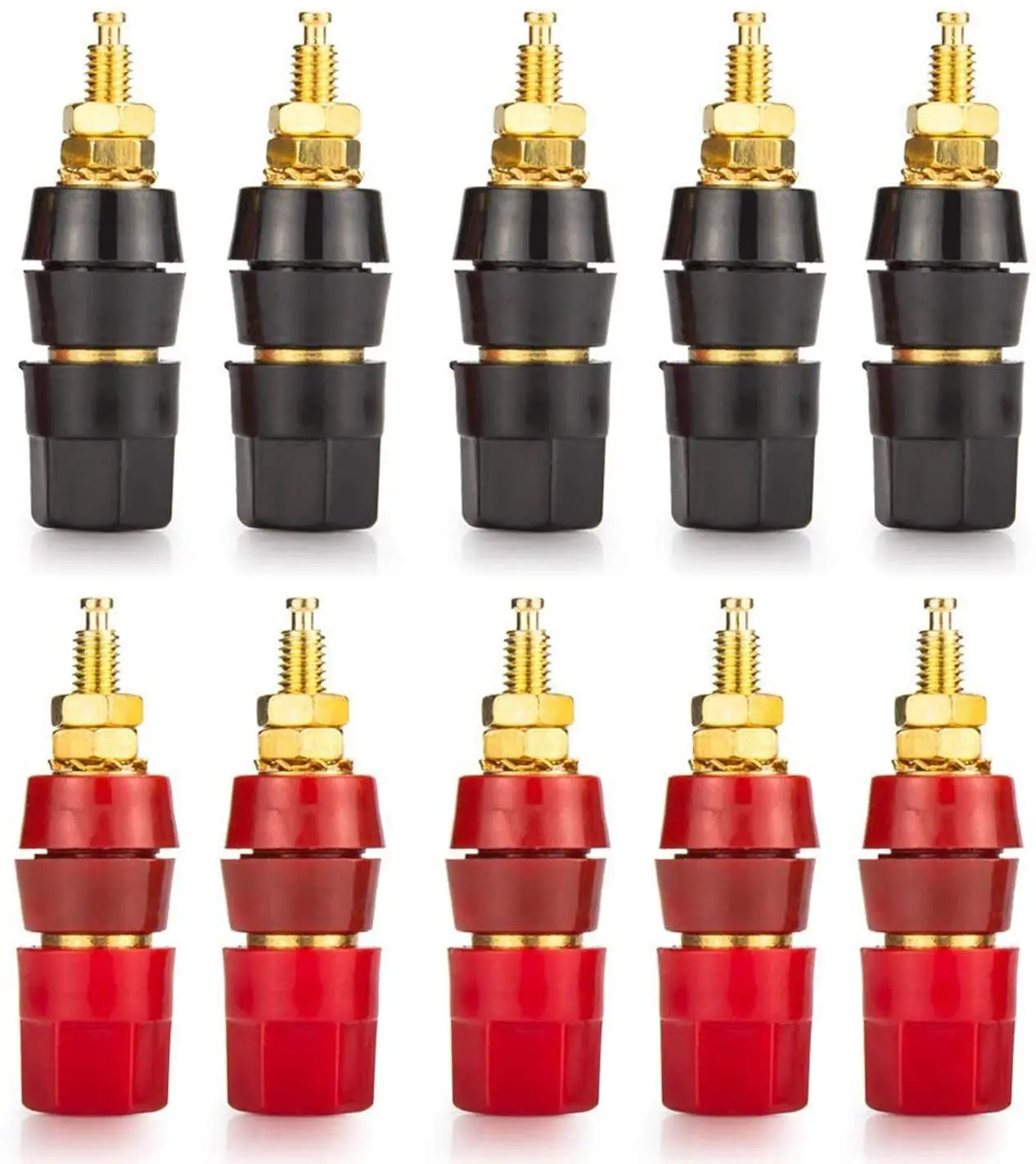 

10Pcs 4mm Banana Plug Socket Plated Terminal Amplifier Speaker Terminal Connector