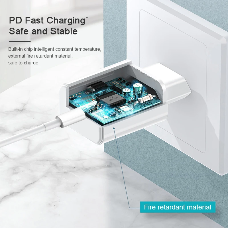VOXLINK PD Быстрый usb type-c 18 Вт QC3.0 зарядное устройство для путешествий USB-C Зарядное устройство usb c до 8pin кабель для iPhone x xs xr Xiaomi samsung huawei