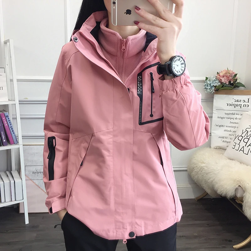 2021 Winter Ski Jacket Women High Quality Waterproof Warmth Female Coat Snow Camping Skiing and Snowboard 3 in 1 Jacket Brand