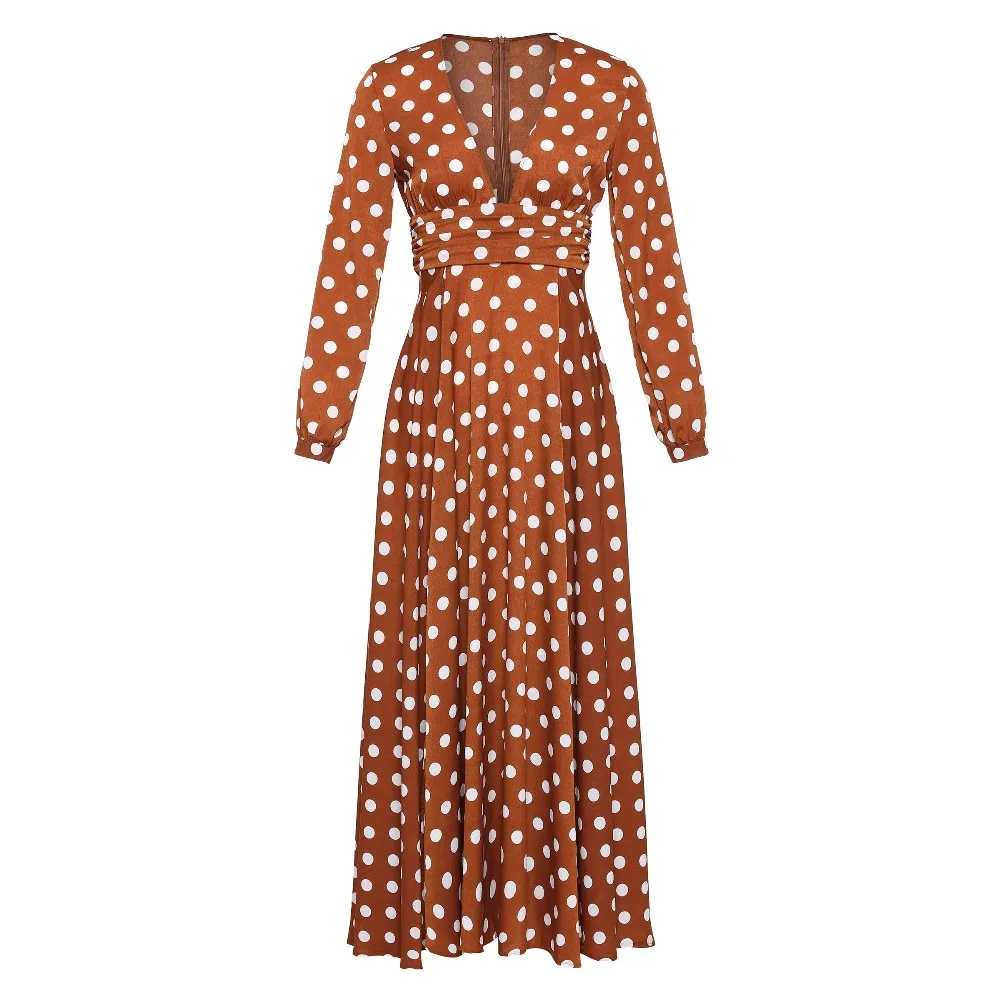 long polka dot maxi dress