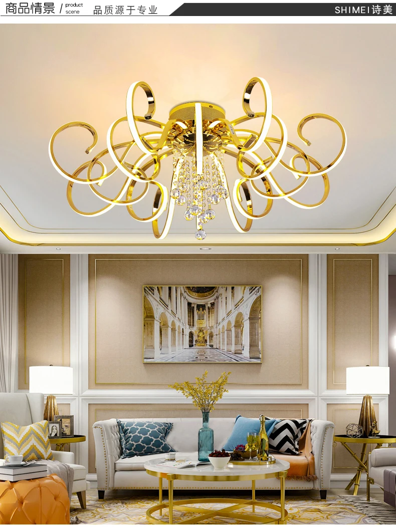 Creative personality modern simple led chandelier living room lights K9 crystal luxury ceiling restaurant bedroom lights Lamps