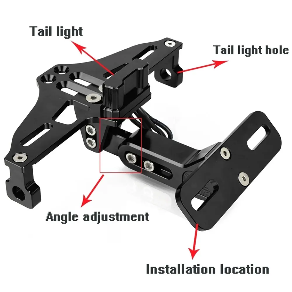 FOR YAMAHA TMAX 500 TMAX 530 TMAX 560 2001 2002 2003-2020 Motorcycle Adjustable Angle License Number Plate Frame Holder Bracket