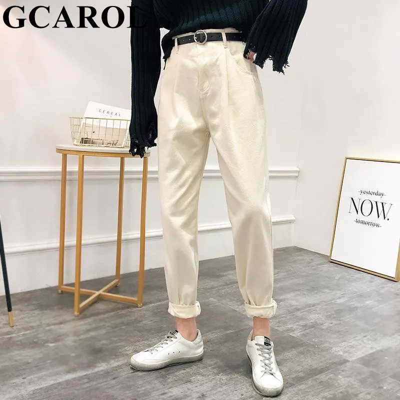 GCAROL/новые женские шаровары с высокой эластичной талией и поясом в стиле ретро