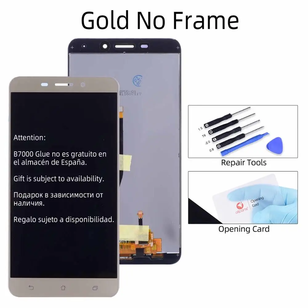 Дисплей для ASUS Zenfone 3 Laser ZC551KL LCD в сборе с тачскрином на рамке черный белый золотой - Цвет: Gold No Frame