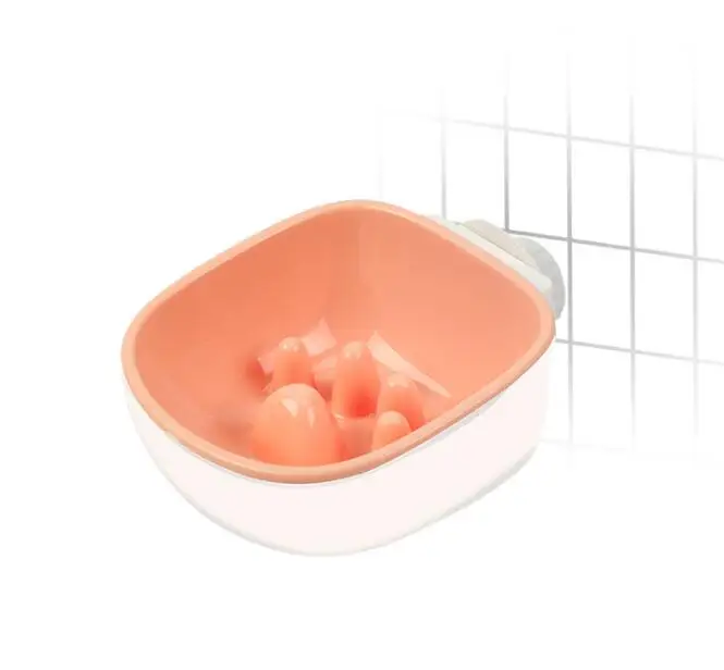 pink Миски для кошек и собак, медленное питание, подвесная миска для домашних животных, пластиковая прочная, предотвращающая ожирение, кормушка для щенка, маленькие и средние миски для еды для собак, миски для воды - Цвет: pink