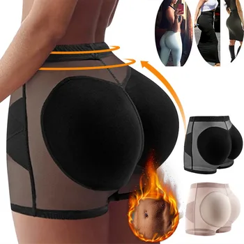 

Frauen Shapers Padded Butt Heber Gefälschte Nahtlose Unterwäsche Hohe Taille Bauch-steuer Shaper Butt Lift Briefs Hüfte Höschen