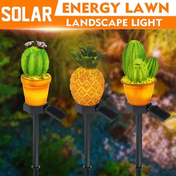 

Smuxi Solar Lamp Outdoor Ground Plug Pineapple Cactus Plant Light /Lawn Landscape Light Solar Charging Warm White LED Lamps