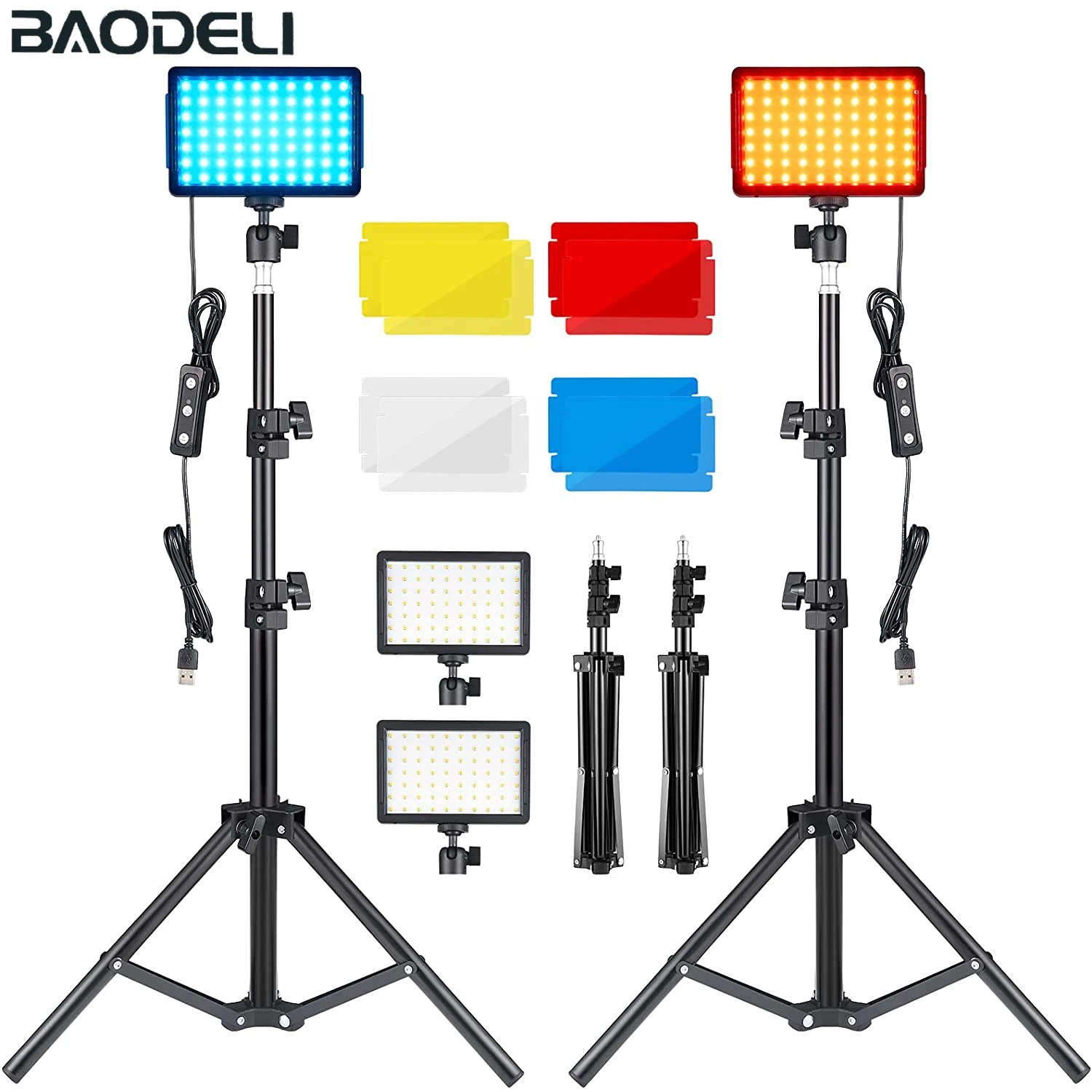 LED Video Light Panel Photography Lighting Photo Studio Lamp Kit 2 Pack