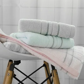 

34x75cm 100% Cotton Super Soft Water Absorbing Hand Towel Striped Comfortable Washcloth Bathroom Towels
