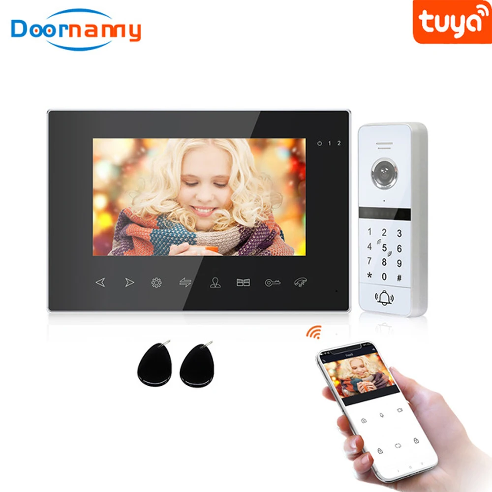 Doornanny WiFi Wireless Video Intercom System For Home Apartment Password Card Access Video Doorbell Doorphone Unlock AHD960P