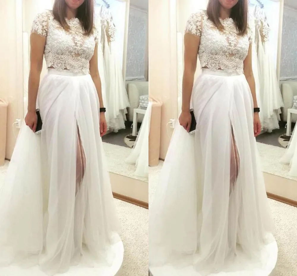 2018-vintage-ball-gown-wedding-dresses-two-pieces-thigh-high-slits-lace-applique-bridal-gowns-removable-skirt-style-gowns