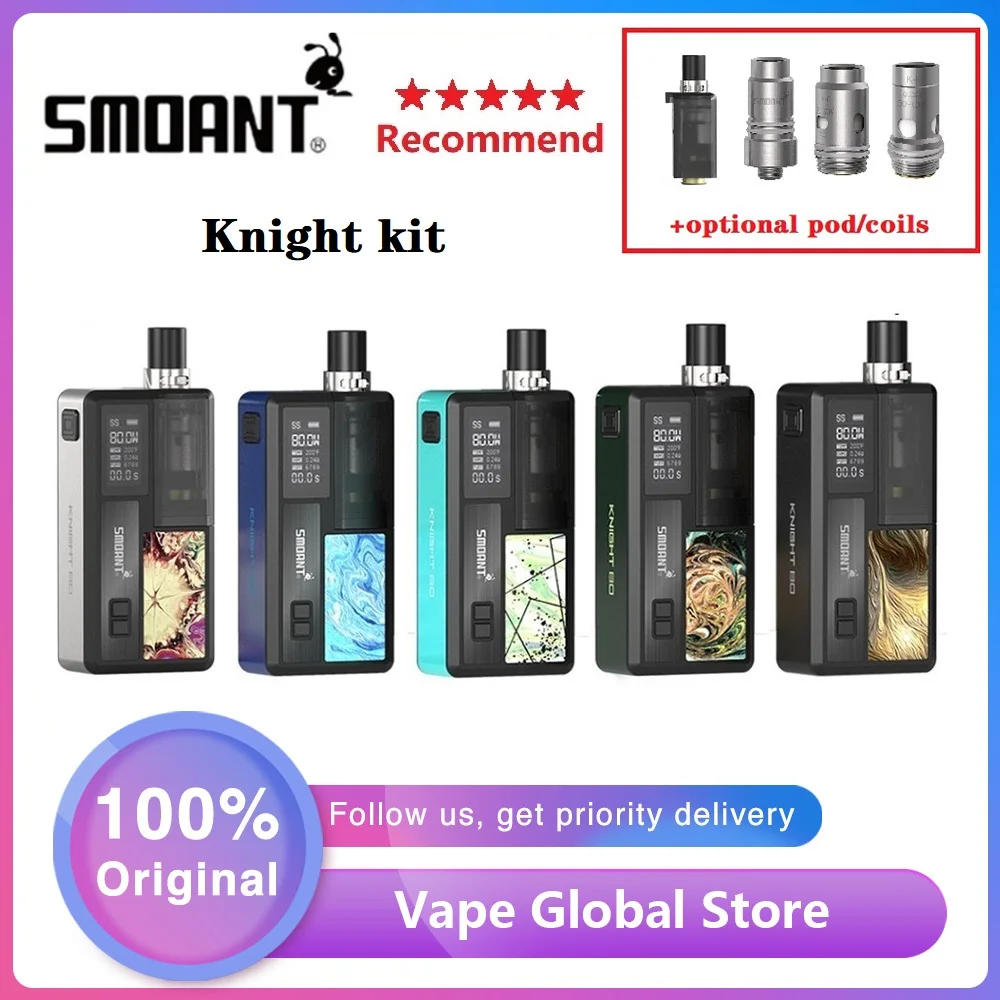 Набор для вейпа Smoant Knight 80 Вт сменный картридж RBA Pod wi/ 4 мл и максимальная выходная