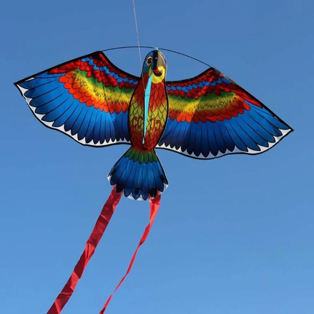 Mayitr 1Pc 1.1M Parrot Kite Family Outings Outdoor Fun Sports Kids Kites Flying Toys For Children Kids High Quality