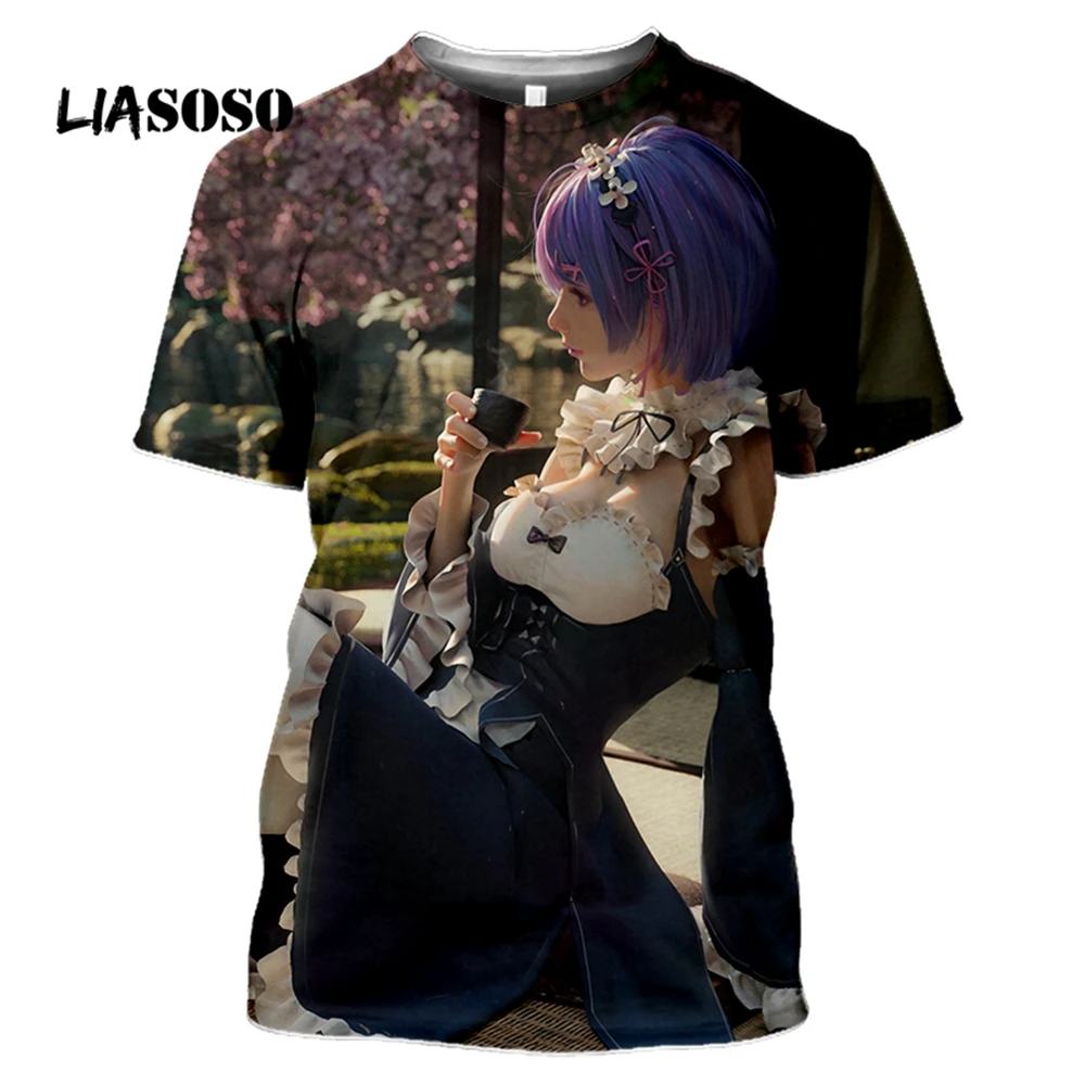 LIASOSO 3D печать Аниме Бикини Футболка Harajuku Сексуальная Пляжная футболка для