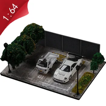 

1/64 two parking spaces parking lot area scene simulation Set traffic tools vehicle car model accessories Platform block toys