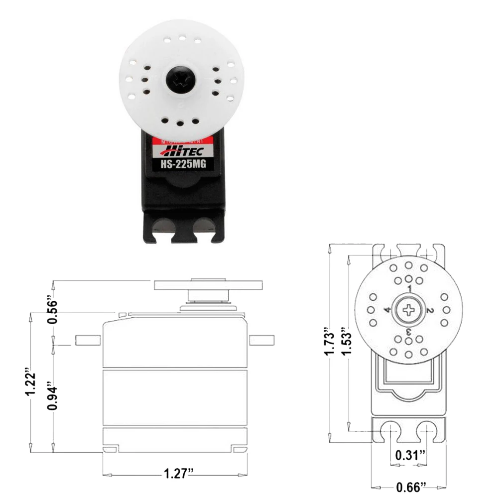 

100% Original Hitec HS-225MG Mighty Mini Metal Gear BB Servo HS225MG / HS225 / 225MG