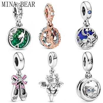 

MINA BEAR 2019 Fall Fashion 100% 925 sterling silver Moments Collection Original Charm DIY Jewelry 798231cz 798239cz 798337cz