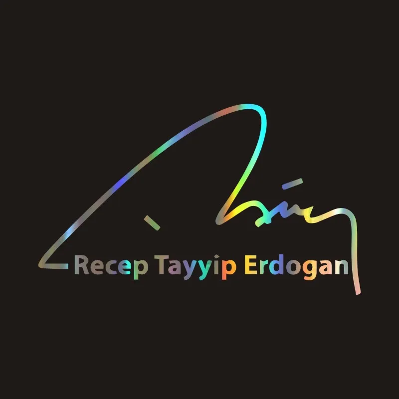 

18*10cm Auto Motorrad Aufkleber For Recep Tayyip Erdogan Sticker Autogramm Unterschrift Cool Graphics Vinyl Sticker