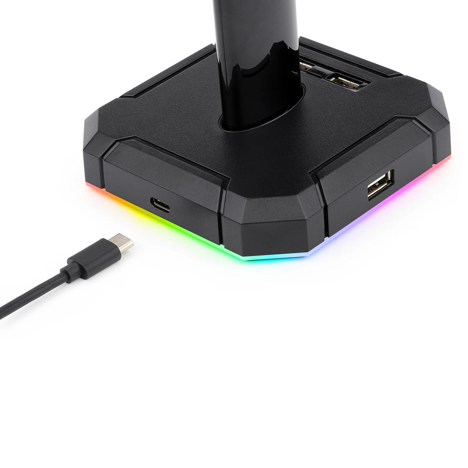 Redragon HA300 Gaming Headset Stand RGB Backlit Aluminum Supporting Bar Non-Slip Solid Rubber Base 4X USB 2.0 for All Headphones