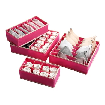 

Underwear Storage Organizer Box 6/7/8/24 Socks / Scarf / Bra Grid Cabinet Drawer Organizer Foldable Closet Fabric Home Container