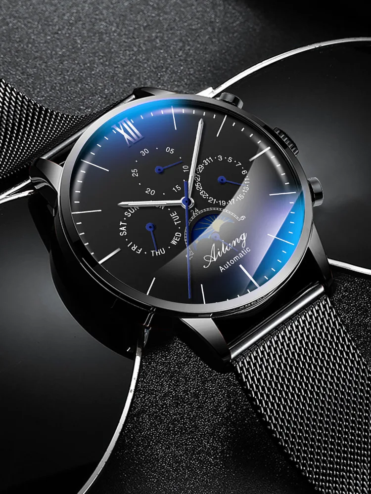 

Swiss Genuine Men's Watch Automatic Mechanical Watch Waterproof 2019 New Wormhole Concept Ultra-thin Trendy Men's Watch