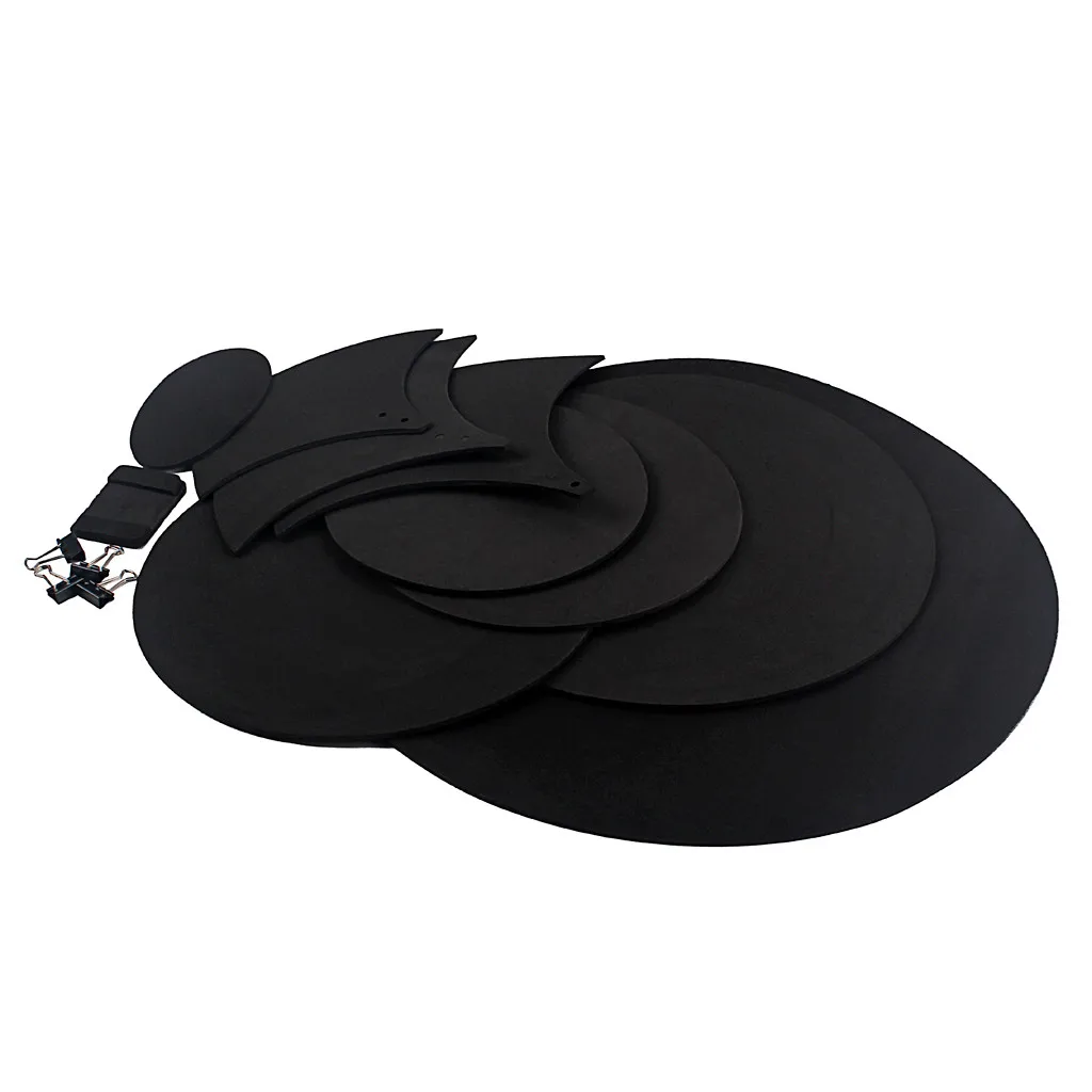 14 шт. барабанные тарелки Mute колодки Head Pad барабаны практика Mute Pad Set Drum глушитель