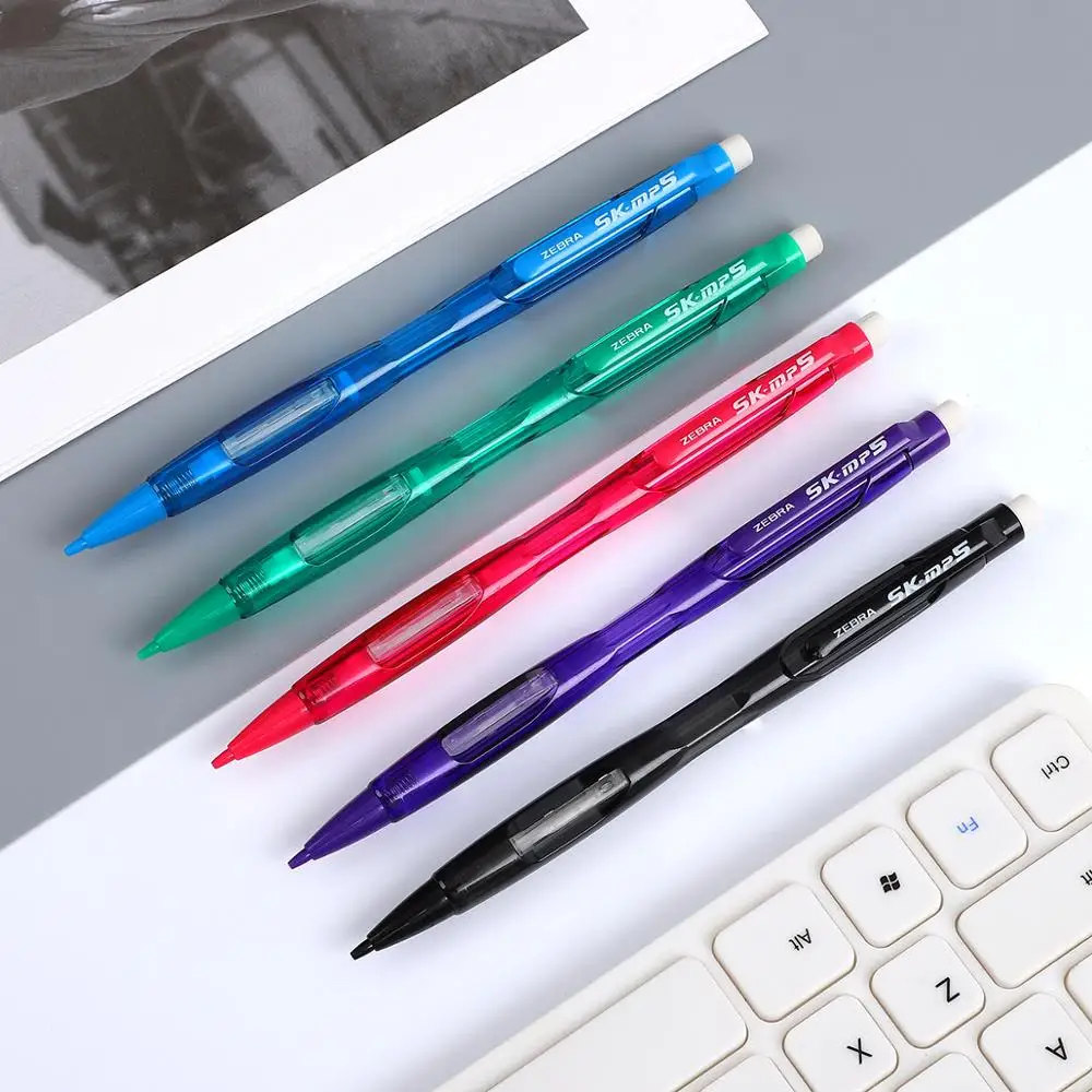 

1pc Japan Zebra Side press Mechanical Pencil 0.5mm Simple 5 colors Pencils with Eraser for student writing School supplies