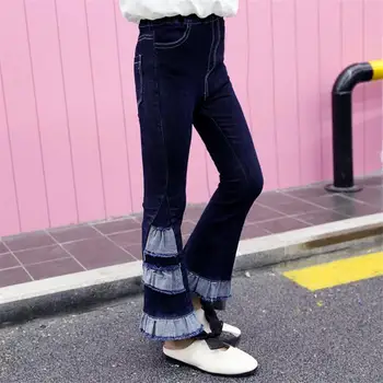 

2020 Autumn Winter Fashion Kids Flare Jeans For Girls Toddler Children Girl Bell-Bottoms Pants Casual Slim Denim Trousers K212