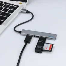 Usb-хаб 2,0 USB 3,1 type-C до 3USB 2,0 концентратор Высокоскоростной 3 в 1 3-портовый концентратор с TF кард-ридером для планшета Мобильная Мышь Клавиатура
