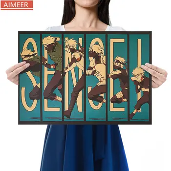 

AIMEERclassical comic NARUTO N style characters posters retro kraft poster cafe home decor painting wall stickers