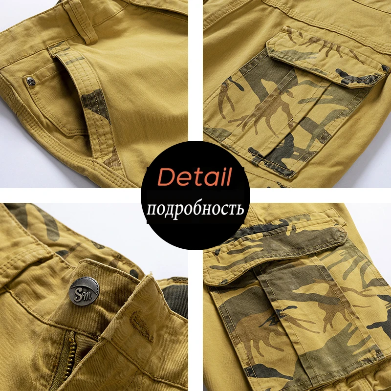 Cargo Shorts Men Spring Summer Breeches Cotton Bermuda