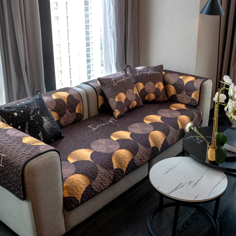 

Nordic geometric sofa cushion four seasons universal sofa protector slipcover living room washable non-slip sofa towel cover