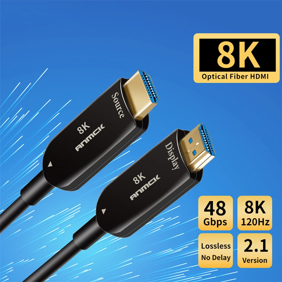 Волоконно-оптический кабель 4K 8K HDMI 2,0 2,1 48 Гбит/с ультра высокая скорость HDR ARC HDCP 2,2 Динамик ТВ камера видео волокно optique