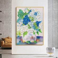 

Aesthetic Room Decor Hand Painted Canvas Oil Painting Home Decoration Accessories For Living Room Abstract Vase Flowers Unframed