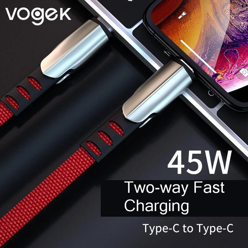Vogek кабель типа C к кабелю типа C PD зарядка 4,0 60 Вт Быстрая зарядка кабель типа C для samsung S9 Xiaomi Мобильный телефон USB-C провод