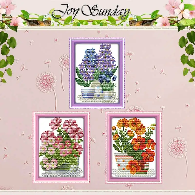 PottedflowerseriesPatternsCountedCrossStitch11CT14CTCross