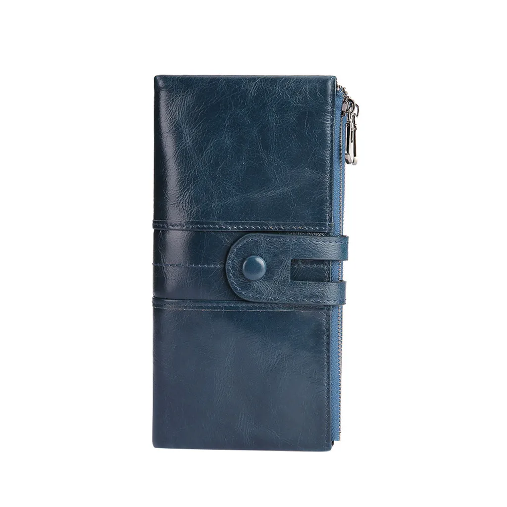 Модная Вертикальная Сумочка многофункциональный студенческий мобильный кошелек длинный кошелек на молнии портмоне карты ID держатель Carteira Feminina - Цвет: Blue