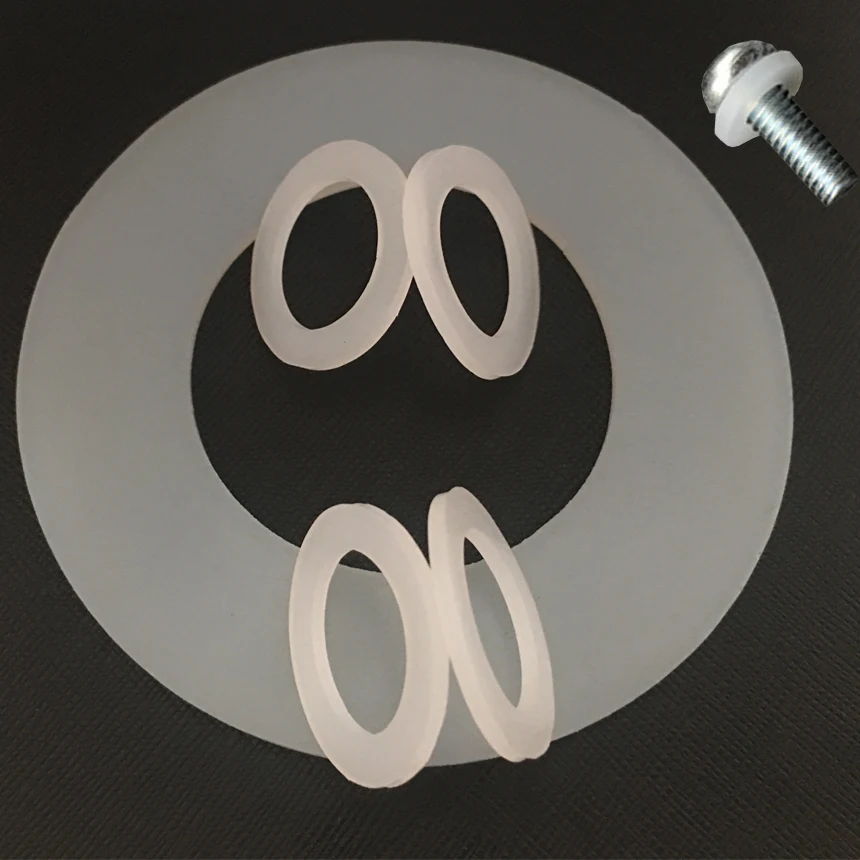 

M2 2*5*1 2x5x1 M3 3*7*1 3x7x1 M4 4*8*1 4x8x1 White Silicon Rubber Cushion Absorber Screw Washer O Ring Flat Seal Gasket