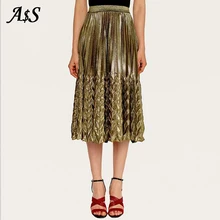 Плиссированные юбки женские юбки Женская высокая талия Vintag макси юбка Весенняя Осенняя Женская юбка мода Женская длинная Плиссированная юбка