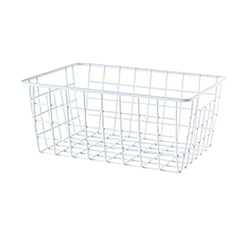 Iron Art Wire Wrought Storage Basket Household Desktop Metal Organizer Holder Bathroom Kitchen Sundries Container#15
