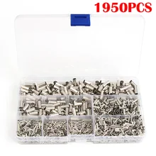 

1950Pcs 0.5-6.0mm2 Uninsulated Copper Terminal Bootlace Ferrules Cord End Electrical Cable Crimp Terminals car accessories
