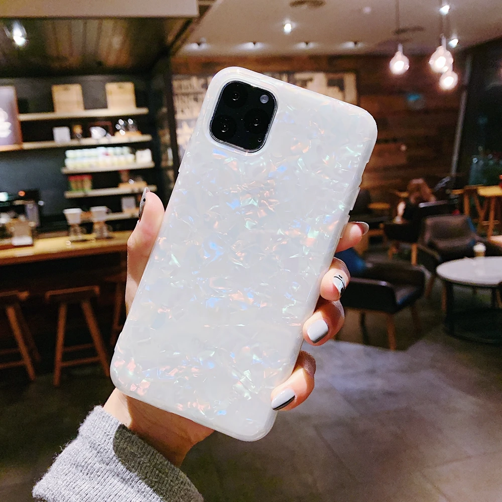Глянцевый чехол OTAO с мраморным покрытием блестящий для iPhone 11 Pro MAX X XS 7 8 6 6s Plus 5