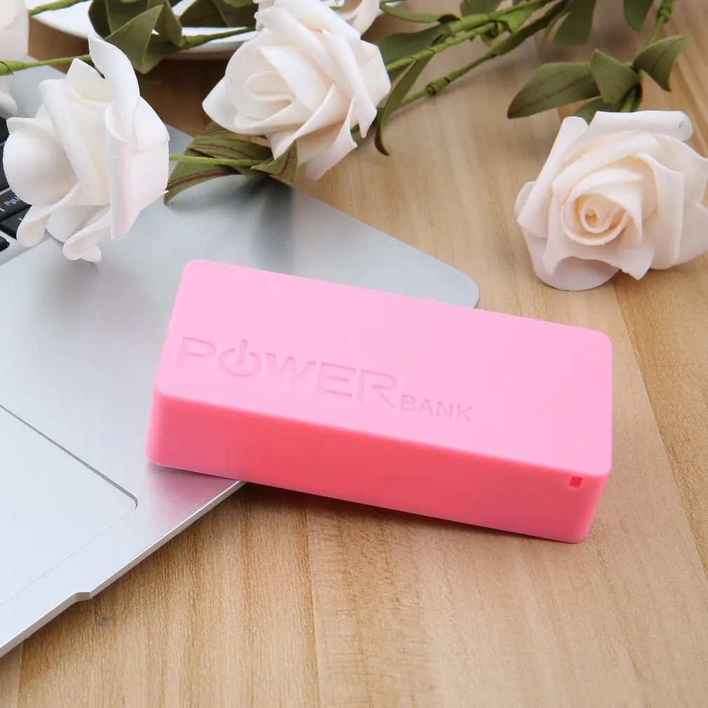 5 colors 5600mAh USB Charging Portable External Backup Battery Charger 2*18650 Battery Power Bank Case kit For CellPhones