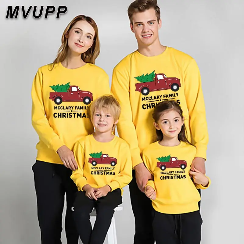 Mcclary/одинаковые свитера с рождественской елкой для всей семьи; толстовки с капюшоном для папы, мамы, сына и дочки; осенне-зимняя одежда; Детский комплект; образ