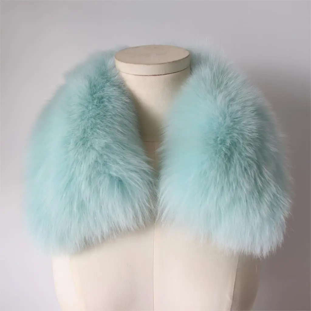 Emerald green ZDFURS* Женская одежда Аксессуары для воротника модные меховые шарфы из натурального Лисьего меха воротник квадратный ZDC-163007 - Цвет: Emerald green