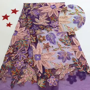 

African Tulle Sequin Lace Nigerian 450*135CM Sequin Fabric High Quality African Tulle Lace Fabric With Sequins Sewing Material