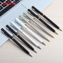 GENKKY металлическая шариковая ручка, набор вращающихся металлических старых масляных ручек для школы, Канцтовары, шариковые ручки, высокое качество, цвета чернил, черный, синий
