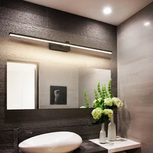 Алюминий современный светодиодный Освещение в ванную Крытый Топ зеркало светодиодный настенные светильники акрил 40/60/80/100/120 см AC100-240V зеркало с подсветкой led лампа