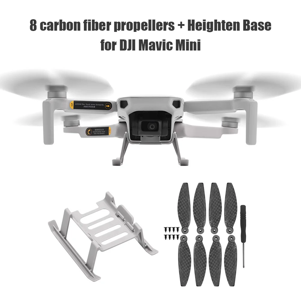 

Drone Landing Gear Leg Stand Carbon Fiber Propeller Blade Kit Portable Camera Drones Accessories for DJI Mavic Mini